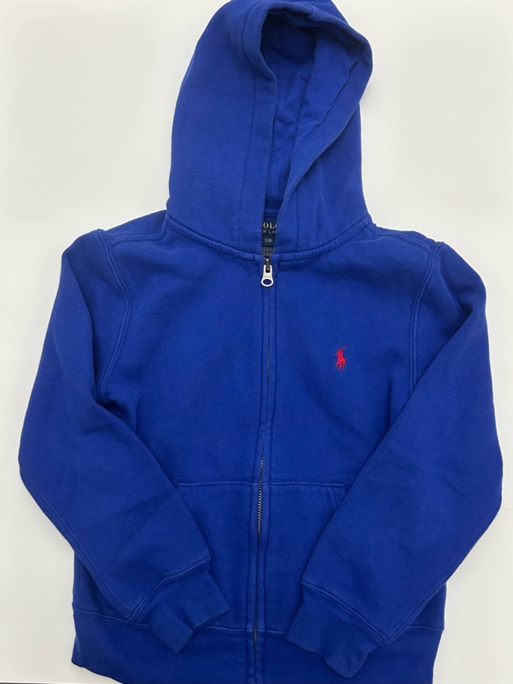 Ralph Lauren Boys Blue Zip Up Hoodie - Size Small(8)